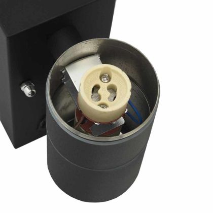 Външни стенни лампи 2 pcs Черно 7 x 10 x 22 см