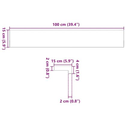 Прозоречни первази, 2 бр, светлокафяви, 100x15x2 см, дъб масив