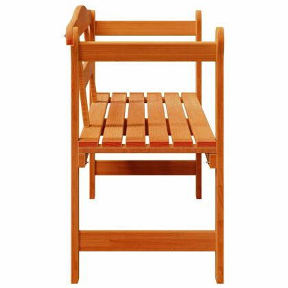 Външна пейка Кафяво 119 x 76 x 44см Борово дърво масив