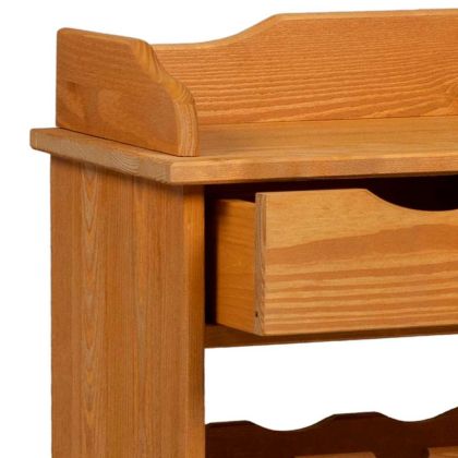 Винен рафт Кафяво 90 x 60 x 30 см Борово дърво масив