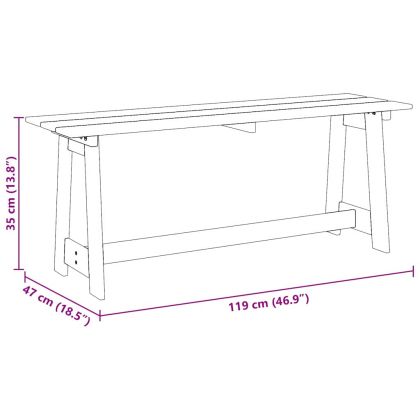 Външна пейка Кафяво 119 x 35 x 47 см Здрава борова дървесина