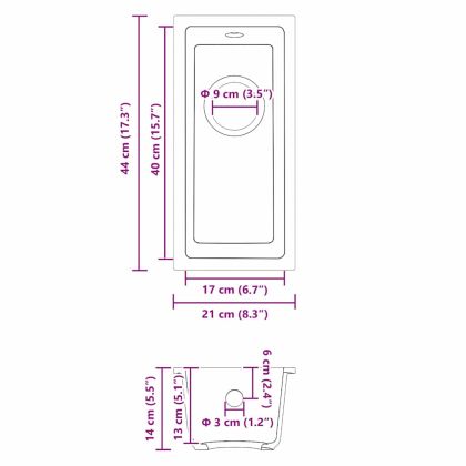 Кухненска мивка Бежово 21 x 44 x 14 см Гранит