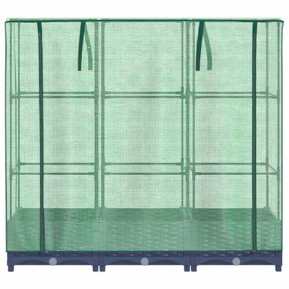 Повдигнато легло с покривало за оранжерия, ратанова имитация, 120x40x123 см