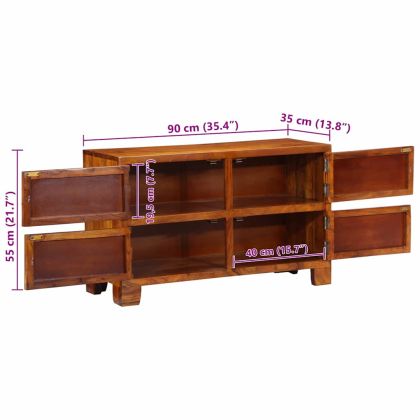 Шкаф за обувки със съхранение с врата Кафяво 90 x 35 x 55 см