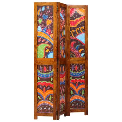 Разделител за стая Кафяво 105 x 180 cm Акациево дърво масив