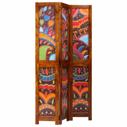 Разделител за стая Кафяво 105 x 180 cm Акациево дърво масив