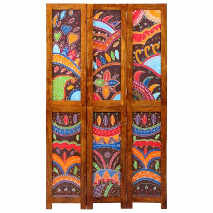 Разделител за стая Кафяво 105 x 180 cm Акациево дърво масив