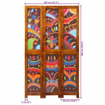 Разделител за стая Кафяво 105 x 180 cm Акациево дърво масив