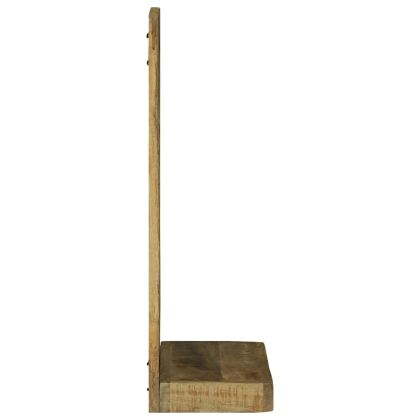 Огледало за баня с рафт Кафяво Солидно грубо мангово дърво