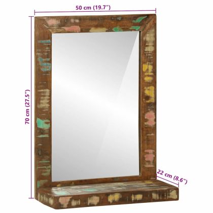 Огледало за баня Кафяво Кабина дърво от повторна употреба