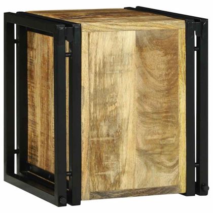 Винен рафт Кафяво 34.5 x 35 x 39 см Масивна дървесина от манго