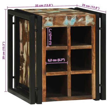 Винен рафт 34.5 x 35 x 39 см Масивна регенерирана дървесина