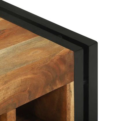 Винен рафт Кафяво 34.5 x 35 x 39 см Масивна акациева дървесина