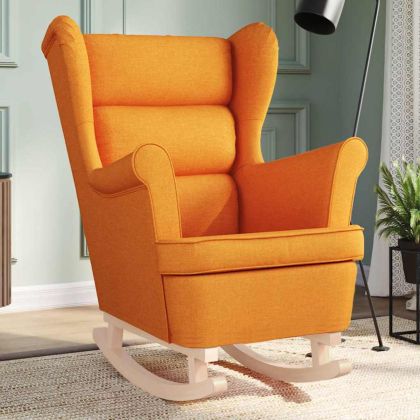 Люлеещ се стол тъмножълт 74x90x102 cm плат