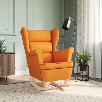 Люлеещ се стол тъмножълт 74x90x102 cm плат