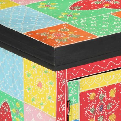 ТВ шкаф Многоцветен 100 x 35 x 50 см Масивна дървесина от манго