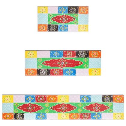 Стенни рафтове с рафт 3 pcs Многоцветен 100 x 20 x 6 cm