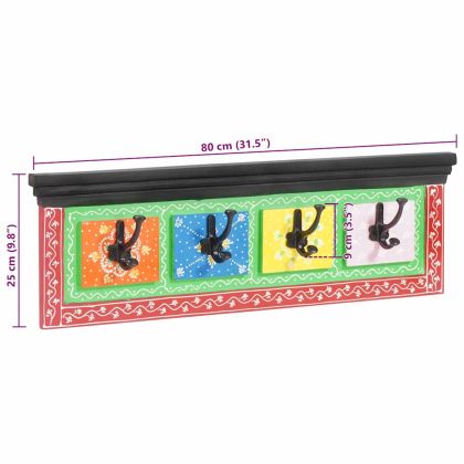 Закачалка за палта Черно 80 x 25 x 2 cm Инженерно дърво