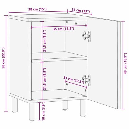 Шкаф за мивка в баня Солидно акациево дърво Инженерно дърво