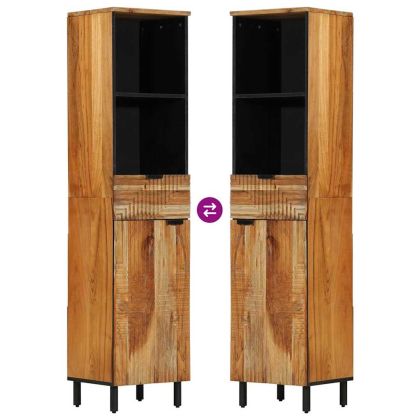 Шкаф за мивка в баня Солидно акациево дърво 38 x 33 x 160 см