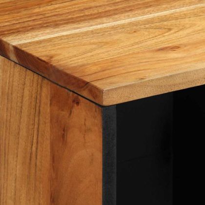 Служебен шкаф с рафт с врата Естествен Солидно акациево дърво