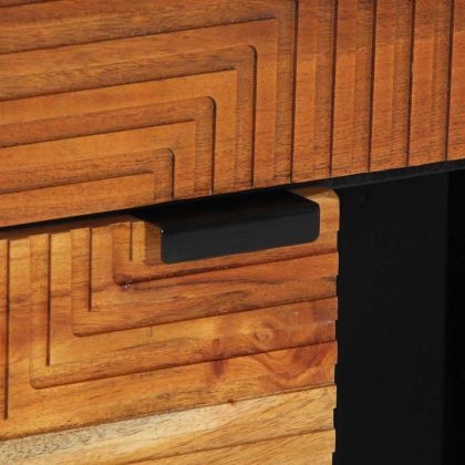 Служебен шкаф с рафт с врата Естествен Солидно акациево дърво