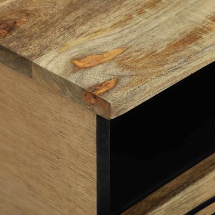 Масичка за кафе с чекмедже Кафяв и черен 80 x 54 x 40 см