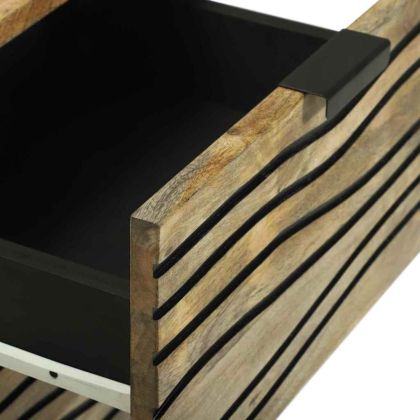 Страничен шкаф Кафяво 40 x 33 x 75 см мангово дърво масив