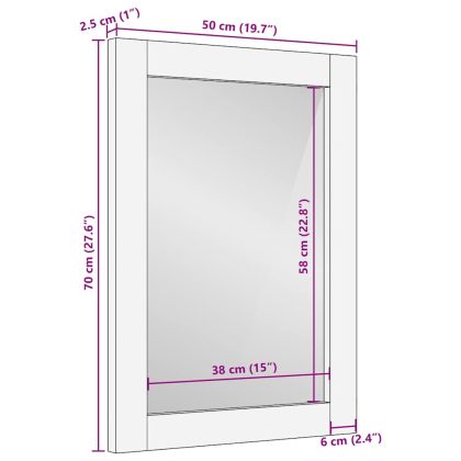 Огледало за баня с огледало Кафяво 70 x 50 x 2,5 см