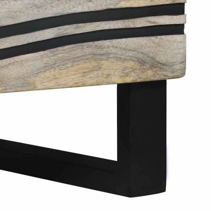 Нощен шкаф с чекмедже Бял и черен 40 x 33 x 46 см