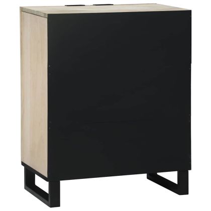 Служебен шкаф Бяло 60 x 33.5 x 75 см Масивна дървесина от манго