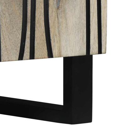 Служебен шкаф Бяло 60 x 33.5 x 75 см Масивна дървесина от манго