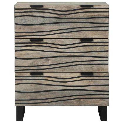 Служебен шкаф Бяло 60 x 33.5 x 75 см Масивна дървесина от манго