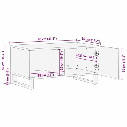 Масичка за кафе Бежов и черен 80 x 50 x 40 cm