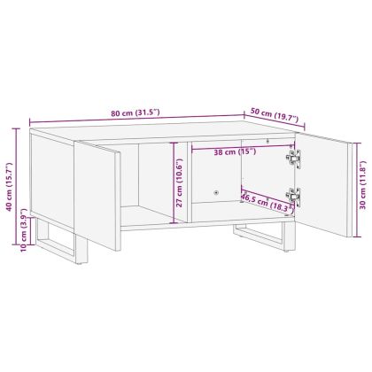 Масичка за кафе Бежов и черен 80 x 50 x 40 cm