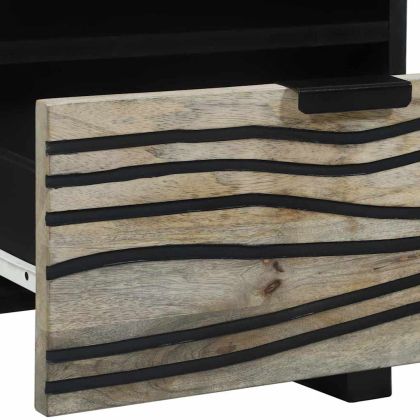 Нощен шкаф с чекмедже Бял и черен 40 x 33 x 46 см