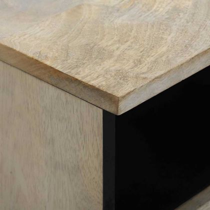 Нощен шкаф с чекмедже 2 pcs Бял и черен 40 x 33 x 46 см