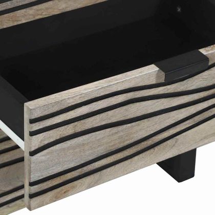 Нощен шкаф с чекмедже Бял и черен 50 x 33 x 62 см