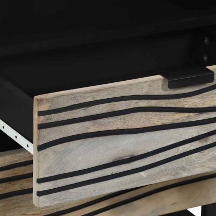 Нощен шкаф с чекмедже Бял и черен 50 x 33 x 62 см