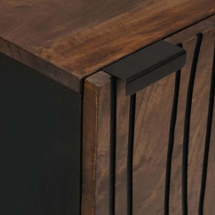 Страничен шкаф Кафяво 40 x 33 x 75 см мангово дърво масив