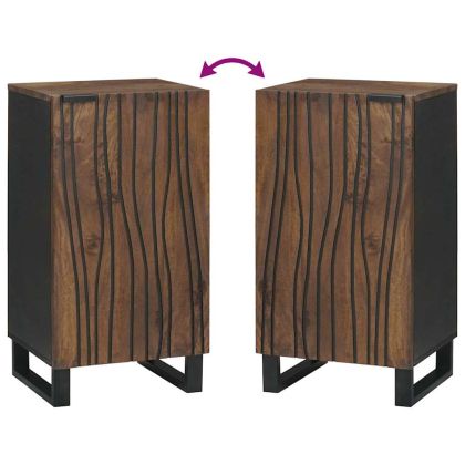 Страничен шкаф Кафяво 40 x 33 x 75 см мангово дърво масив