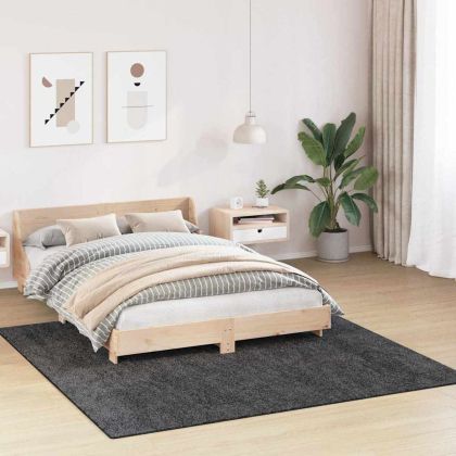 Антихлъзгащ shaggy килим Тъмносив 200 x 200 cm ПП