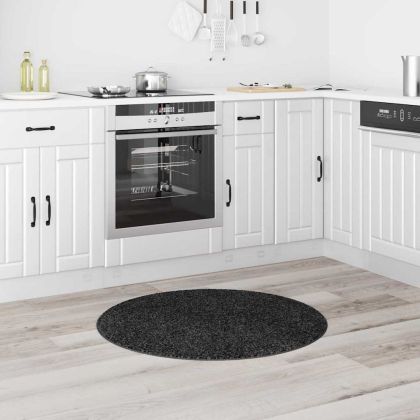 Антихлъзгащ shaggy килим Тъмен сив 90 x 90 cm ПП