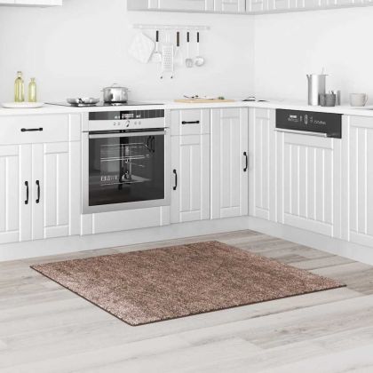 Антихлъзгащ shaggy килим Кафяво 120 x 120 cm ПП