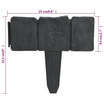 Палисади за градини и алеи пластмаса с каменна визия 41 бр 10 м