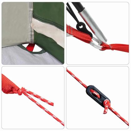 Каравани с покрив Зелен 721 x 335 x 212 см Полиестер