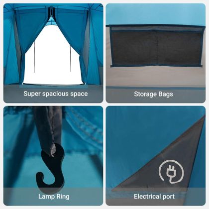 Каравани с покрив Синьо 721 x 335 x 212 см Полиестер
