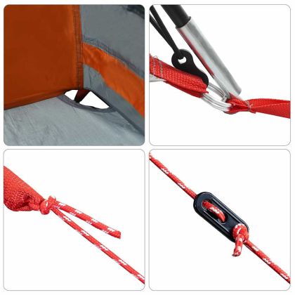 Каравани с покрив сиво и оранжево 721 x 335 x 212 см Полиестер