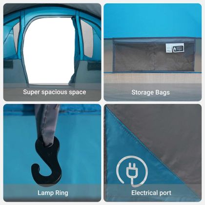 Каравани с покрив Синьо 576 x 325 x 213 см Полиестер