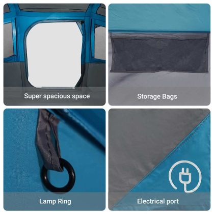 Каравани с покрив Синьо 435 x 255 x 216 см Полиестер